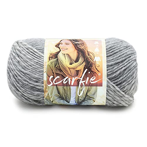 Lion Brand Yarn (1 Skein) Scarfie Bulky Yarn, Cream/Silver | Bulky Acrylic Wool Blend Knit & Crochet Fiber for Self-Striping Scarves, Colorful Cardigans, Chunky Blankets, Hats - color: Cream/Silver, size: 1 Pack