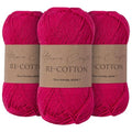 Re-Cotton Knitting Yarn 3X 100g / 3.52oz (Rose, 3 Pack) - color: Rose