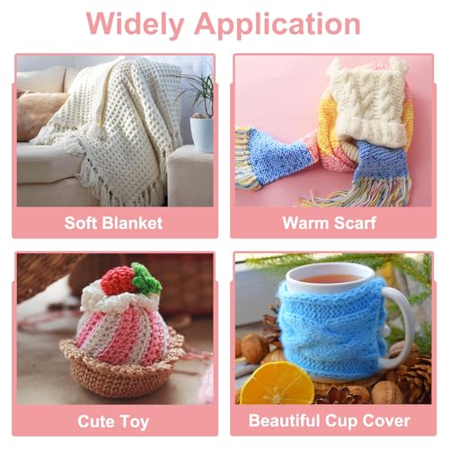 MECCANIXITY 2PCS Crocheting Yarn, Rose Pink 4 Ply Acrylic Yarn 50g Sport Weight Yarns Bulk Soft and Fluffy Yarns for Knitting DIY Crochet Handicraft Blankets Gift, 110 Yards - color: Rose Pink