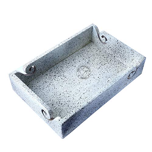 Solid Handmade Crafted Wooden Portable Antique Yarn Storage Bowl Tray - Holder for Knitting Crochet Hook Accessories - Multipurpose Organiser (Black Spray, 12" x 8" x 2.5") - color: Black Spray