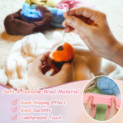 PATIKIL Wool Roving Yarn, 100G/3.53OZ Soft Felting Wool Pure Chunky Roving Yarn Bulk for Needle Felting Knitting Blanket Spinning Weaving DIY Craft, Yellow - color: Yellow