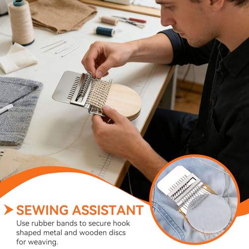 Small Loom Speedweve Type Weave Tool, Small Weaving Loom Mini Mending Convenient Darning Loom for Mending Jeans Socks Clothes Loom Machine Makes Beautiful Stitching DIY Weaving Arts (14 Hooks)