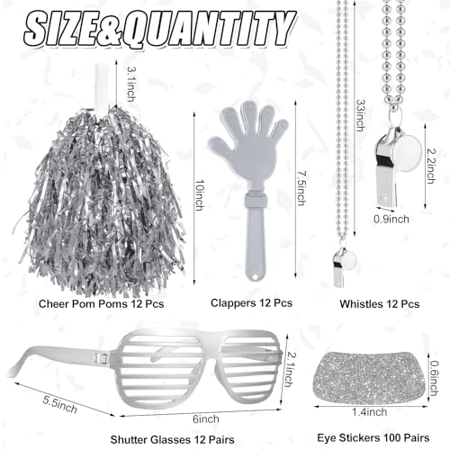Realspring 148 Pcs Team Spirit Accessories for Sport Events - color: Silver