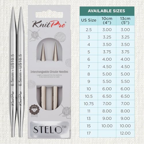 KnitPro Stelo Lace Interchangeable Tips 4" (10cm) | US Size 10.5 (6.5mm) - size: US Size 10.5 (6.5mm)