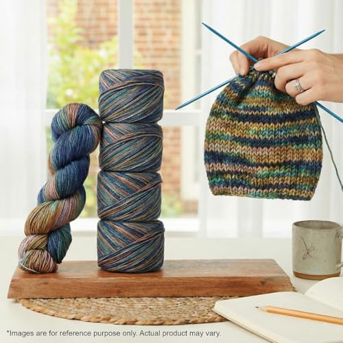 KnitPro Symfonie DK Weight Merino Wool Yarn 240yds, 100g, Riverbank | 100% Extrafine Merino, Hand Dyed, OEKO-TEX Certified, Superwash, Colorfast, #3 Yarn Skein for Knitting & Crochet - color: Riverbank