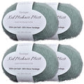 Kid-Silk Mohair Yarn, Lace Weight, 4 Balls 100g, 1420 yds | Yarnique 61% Super Kid Mohair & 20% Silk | Airy Halo | Soft Glow（28 Sage Green） - color: 28 Sage Green