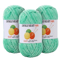 3 * 100g Velvet Chenille Chunky Yarn for Crocheting, Handcrafts Weaving Soft Chenille Yarn for Crocheting Clearance, Used for Making Baby Yarns Blanket, Clothes, Knitting Creations (Cyan Green) - color: Cyan green