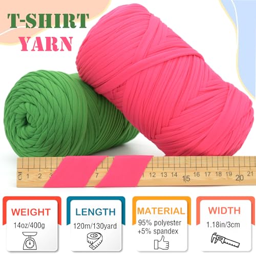 400g Tshirt Yarn for Crochet,Blue T Shirt Soft Elastic Fabric Chunky Thick T-Shirt Crochet Yarn for Crocheting Knitting Beginner Hand Knitting for Bag/DIY Craft/Home Decor-Aqua Blue - color: Aqua Blue, size: 1 PACK