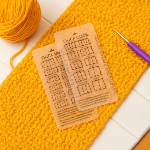 Quick Gauge Ruler for Knit and Crochet, 3-Pack Knitting Gauge Measuring Tools, Non-Slip Quilting & Sewing Rulers for Fast Stitch Checking, Accurate Craft Measuring Tools