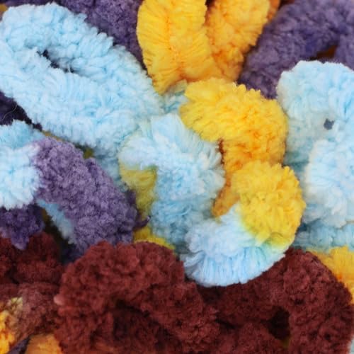 JubileeYarn Fun Finger Loops Yarn - 100g/Skein Jumbo Polyester - Iris - 6 Skeins - color: 111 Iris