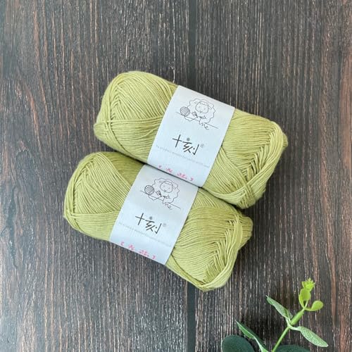 Linen Rayon Lyocell Blend Yarn, Superfine Fingering Weight (1), 150g/5.29oz (3 Strands, 50g/230yds per Strand)- 10 Matcha Green - color: SM10-Matcha Green