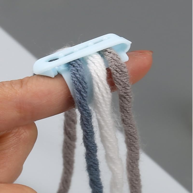 1pc Finger Yarn Splitter Plastic Multi Color Yarn Guide Threader for Hand Knitting and DIY Weaving Crochet Tool (Blue) - color: blue