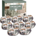Jumbo Chunky Yarn for Hand Knitting - Super Thick Chenille Chunky Yarn for Crocheting - Extra Soft Bulky Fluffy Blanket Big Yarns 8 Jumbo Pack (27yds,8 oz Each Skein) - color: Stone Moss