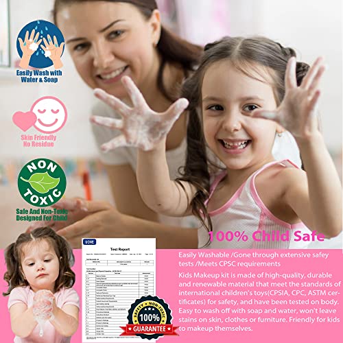 Kids Makeup Sets for Girls - 54 PCS Girl Toys, Washable Makeup for Kids 8-12, Maquillaje para Niñas, Play Makeup Set for Kid 3-5, Non Toxic Girls Makeup Sets, Princess Stuff Girl Birthday Gift(Pink) - style: Makeup-Palette-L-Pink