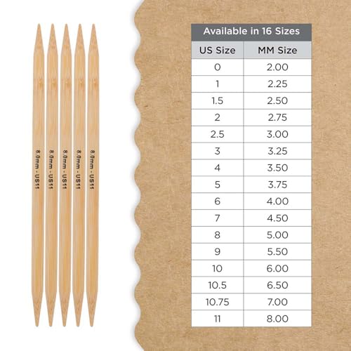 Knitter’s Pride Bamboo Luxe Double-Pointed Needles 8"" (20cm) – US Size 2.5 (3mm) - size: 3.00mm