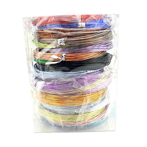 INSPIRELLE 18 Guage Aluminum Craft Wire 20 Colors Bendable Metal Wire | for Jewelry Craft Making, 10M Each Color 1.0mm - size: 18 Guage (1.0mm)