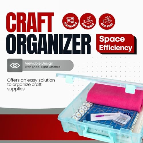 ArtBin 6955AA Super Satchel 1-Compartment Box, Art & Craft Organizer, 1-Pack, Translucent Aqua - color: Aqua, size: 1 Pack