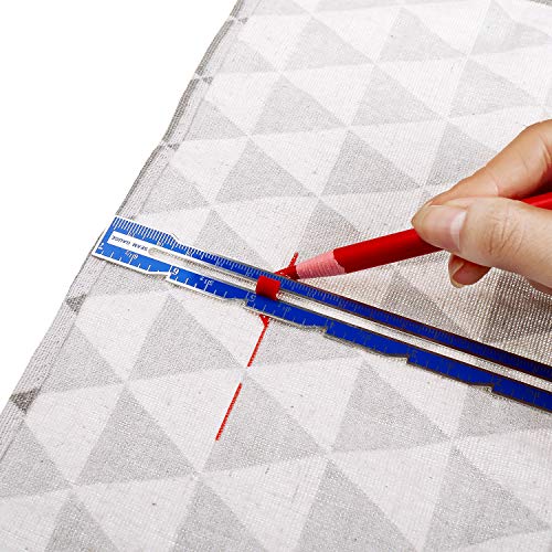 3 Pieces Seam Measure Gauge Sewing Ruler Sewing Gauge Tool Metal Fabric Quilting for DIY Fabric Crafts Knitting Hemming Measuring Supplies, 3 Styles