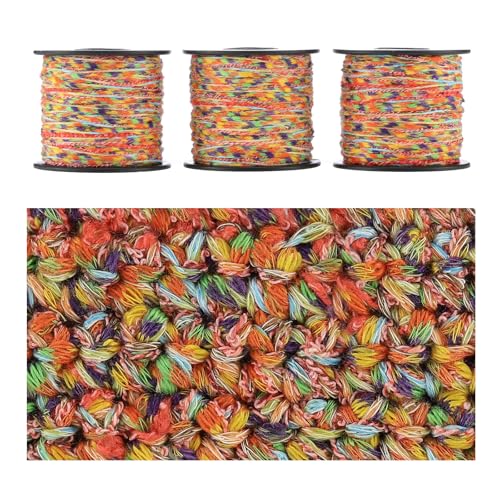 Artisanal Yarn Collection Multifiber Fancy Yarn for Knitting Crocheting Crafts DIY, Set of 3 Rolls(119 Bohemian Fiesta) - color: 119 Bohemian Fiesta
