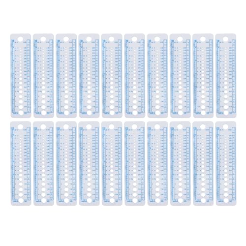 Knitting Needle Gauge, 20Pcs Soft Plastic Knit Measure Size Ruler, Needle Sizer Measuring Tool for Knitting Crochet Yarn Crafts