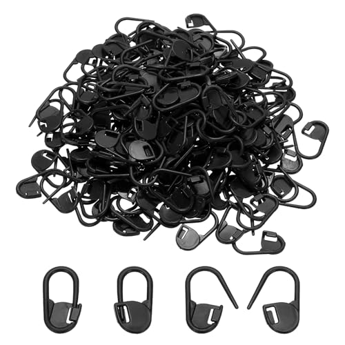 PATIKIL Crochet Stitch Markers, 200Pcs Plastic Knitting Markers Needle Pin Locking Stitch Marker for Sewing Crocheting DIY Craft, Black - color: Black