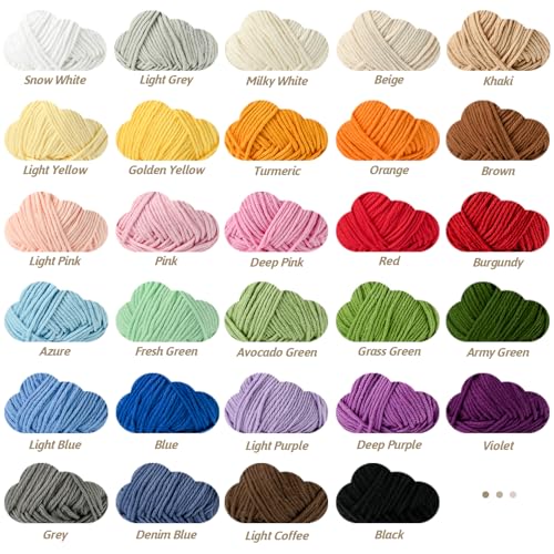 Cotton Yarn for Crocheting - 262.4yds / 3.52oz Baby Yarn for Crocheting Soft - 100% Milk Cotton Yarn 5 Ply Crochet Amigurumi Yarn for Crafts&Puzzle/Socks/Hats(2 Fresh Green) - color: 2 Fresh Green