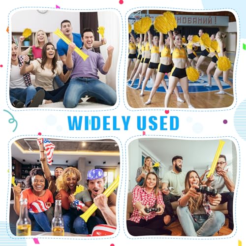 36 Pcs Cheerleading Pom Poms Thunder Sticks and Hand Clappers - color: yellow