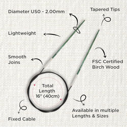 KnitPro Dreamz Fixed Circular Needles 16" (40cm) | US Size 0 (2mm) - size: US 0 (2mm)