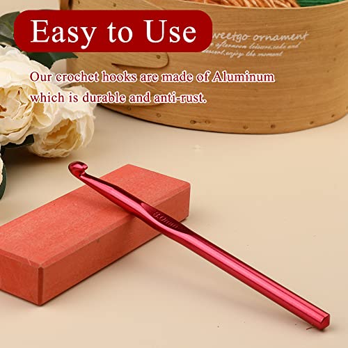 Iuuidu 8mm Aluminum Crochet Hook, Smooth Crochet Needles | Crochet Hooks for Arthritic Hands, Knitting Needles for Yarn Craft, Great Handmade DIY Present for Friends, Random Color - color: Aluminum Crochet Hook, size: 8.0mm