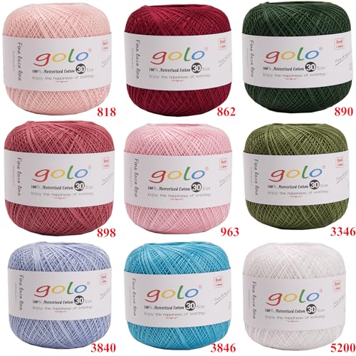 golo Crochet Yarns for Hand Knitting Tatting Yarn 045 - color: 045 Red