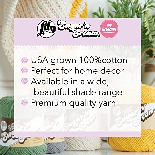 Lily Sugar'N Cream Hippi Yarn - 6 Pack of 57g/2oz - Cotton - 4 Medium (Worsted) - 95 Yards - Knitting/Crochet - color: Hippi, size: 6 Pack, style: Sugar'N Cream