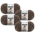 Skinny Chenille Yarn for Crocheting, #2 Brown Thin Baby Blanket Plush Yarn | 4 Pack of 158 Yds, 1.7 Oz Sport Fingering Weight Fine Yarn, Soft Fluffy Velvet Yarn for Crochet knitting Blankets, Amigurumi - color: Dark Brown