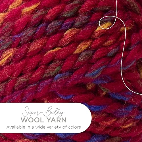 Lion Brand Yarn Wool-Ease Thick & Quick Yarn, Soft and Bulky Yarn for Knitting, Crocheting, and Crafting, 1 Skein, Campfire | Super Bulky Wool Acrylic Blend Fiber for Soft Hats, Sweaters, Chunky Blankets, Yarn for Crochet, Knitting, Crafts, Weaving - colo