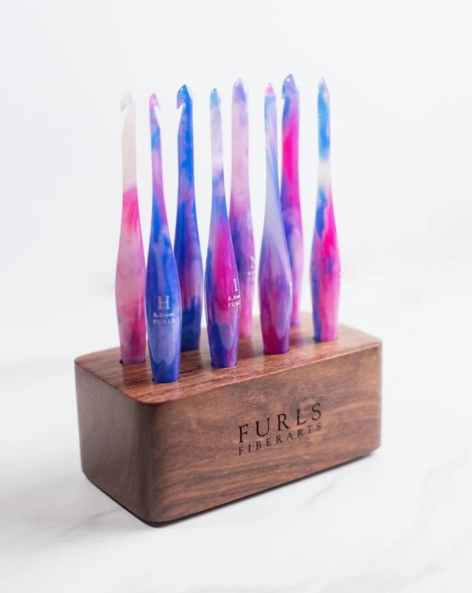 Furls Crochet Hook, Limited Edition Cotton Candy Swirl Streamline Resin, Ergonomic Handle Crochet Hooks 7" (K - 6.50MM) - color: Cotton Candy, size: K - 6.50MM
