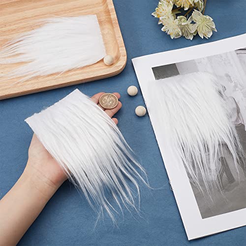 GORGECRAFT 6 Pieces Gnome Beard Unfinished Wooden Balls Braids Dwarf Beard Kit Faux Fur Beard Hair Set for DIY Handmade Gnome Sewing Craft Patches Easter Christmas Party Supplies, White - color: 3pcs White Gnome Beard+3pcs Beads