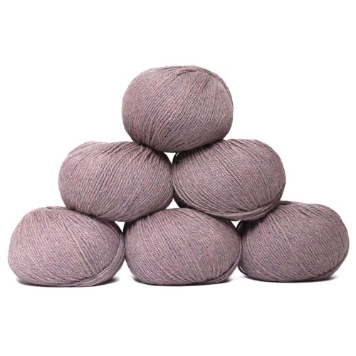 100% Baby Alpaca Yarn 6 Skeins 300g DK Weight Knitting Crochet H. Lilac | Made in Peru with natural warmth and softness featuring 654yd of premium fiber ideal for scarves shawls sweaters and more - color: Heather Lilac, size: DK - 6 Skeins