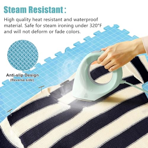 CraftyManor 5 PCS Blocking Mats for Knitting & Crochet Projects, Crochet Blocking Mat with 50 T- Pins, Knitting Board and Pins (Blue 5PCS) - color: Blue 5PCS-0.36in