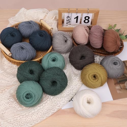 NICEEC 3 Skeins Soft Merino Wool Yarn- Pink Series | Soft & Warm, Finger Weight, Woolen Yarn for Crochet & Knitting, Total 5.3oz/606yds - color: Pink Series