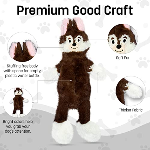 FGA MARKETPLACE Fox Flat NO Stuffing NO Squeak Plush Dog Toy, Funny Style Will Entertain Your Pet for Hours, Recommended for Small and Medium Dog 21 INCH Long - color: FOX