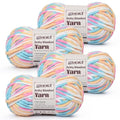 Fluffy Chunky Yarn for Crocheting, Chenille Crochet Yarn 6 Super Bulky, 4 Pack of 87.9 yds/4.23 oz Baby Blanket Yarn, Soft Velvet Yarns for Knitting Amigurumi&DIY Crafts/Hats/Socks(4 Candy) - color: 4 Candy
