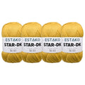 Estako Star-DK Soft Yarn for Crocheting, DK Weight 3, 4-Pack, Yellow | 75% acrylic 25% wool, 4 skeins, 400 g, 1224 yds, amigurumi, granny squares, socks, beanies, mittens, plush toys - color: 32191 - Yellow, size: Pack of Four