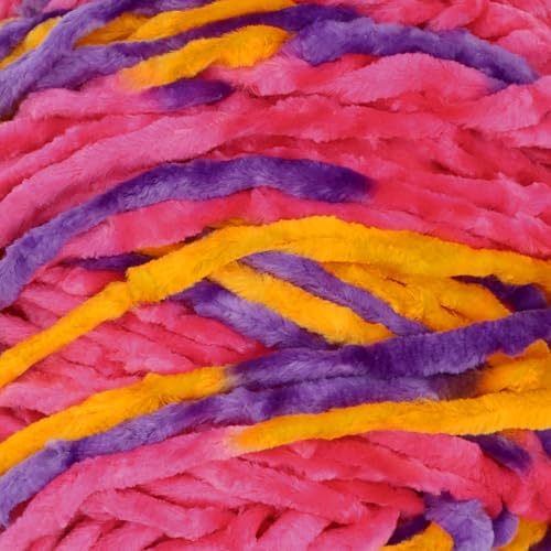 JubileeYarn Chenille Yarn - 100g/Skein Worsted Polyester - Agartha - 1 Skein - color: 202 Agartha, size: 1 Skein