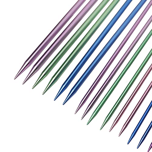 Fayelume 20PCS Aluminum Ultra Light Straight Knitting Needles Set, 10 Sizes 3 mm - 10 mm