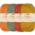 JubileeYarn Bamboo Cotton Sport Yarn - 50g/Skein - Shades of Earth - 4 Skeins - color: Shades of Earth, size: 4 Skeins