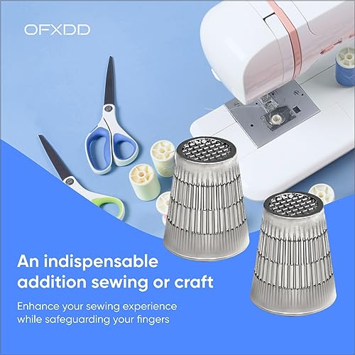 Thimbles for Hand Sewing - Silver Hand Quilting Thimble, 6 Pcs - Metal Finger Protector for Sewing, 24mm x 20mm