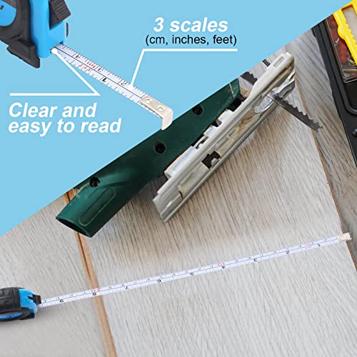 Xuhal 50 Pcs Mini Tape Measure Keychain Bulk, 3ft Retractable Favors, Blue - color: Blue