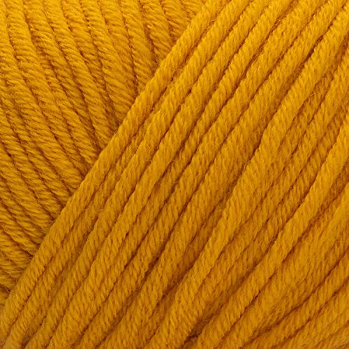 Estako Wool 98 100% Soft Superwash Merino Wool Worsted Weight Yarn, Mustard | 1.76 oz, 98 yds, cyc 4 medium, aran, machine washable, 5 mm needles, 6 mm hook, 20 sts gauge, crocheting, sweaters - color: 6367 - Mustard, size: 1 Skein