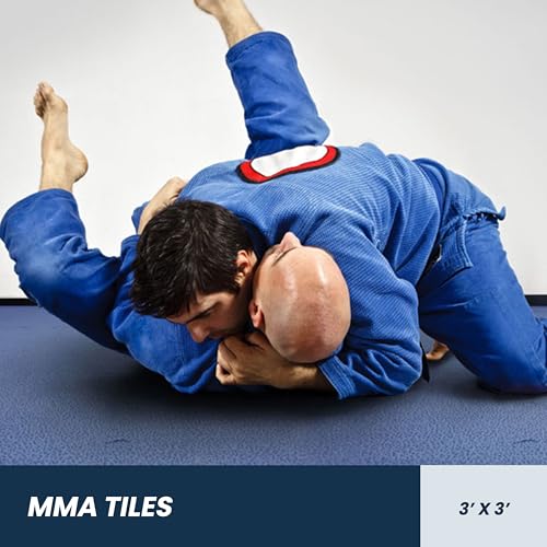FlooringInc's 1" Thick Foam Tiles, 3'x3' or 2'x2' Reversable Interlocking Tiles, Ideal Yoga Mat, Gymnastics Mat, Workout Mat for MMA and Jiu Jitsu Training - color: Black/Gray, size: 8 - 3'x3' Tiles (72 Sq Ft)