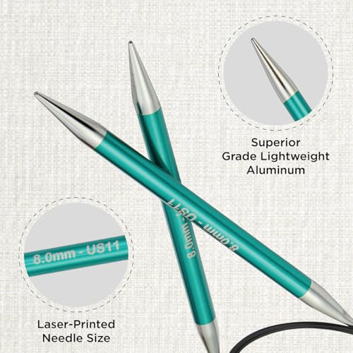 KnitPro Zing Fixed Circular Needles 40" (100cm) | US Size 11 (8mm) - size: US 11 (8mm)