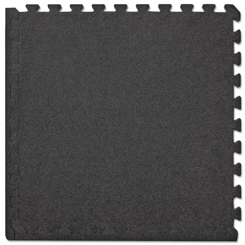 Meister X-THICK 3/4" Interlocking Carpet Top EVA Foam Mats - 2'x2' Tiles for Exercise, Play Areas & Offices - color: Black, size: 16 Tiles (64 Sqft)